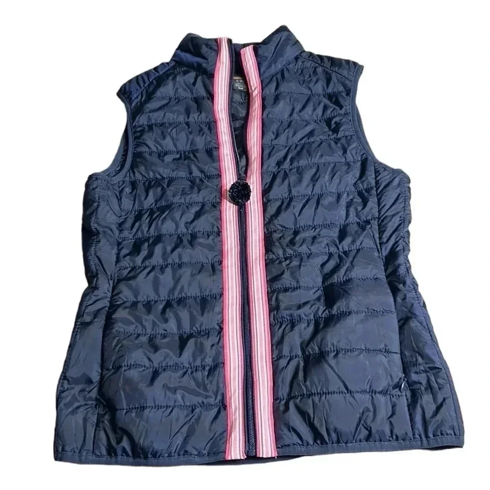 Pearly Vine puffer vest ,women Small.Blue,pink straight ribbon,tassel,Maggie May - Picture 7 of 16